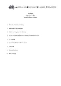 Meeting Agenda for Thursday, 11 December 2014