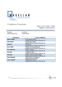 Compliance Commitee March 2014 minutes
