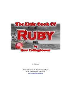 2nd Edition  YOUR FREE GUIDE TO PROGRAMMING RUBY FROM SAPPHIRESTEEL SOFTWARE WWW.SAPPHIRESTEEL.COM