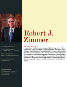 DuPage County /  Illinois / Ergodic theory / Argonne National Laboratory / Education in the United States / Robert Zimmer / Academia / University of Chicago