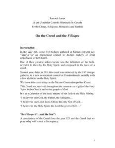 Pastoral Letter of the Ukrainian Catholic Hierarchy in Canada To the Clergy, Religious, Monastics and Faithful