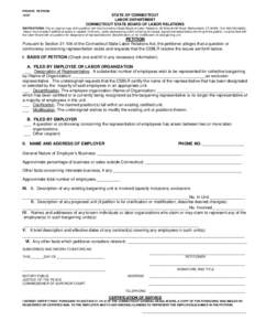 PRIVATE PETITION[removed]STATE OF CONNECTICUT LABOR DEPARTMENT CONNECTICUT STATE BOARD OF LABOR RELATIONS