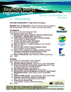 Southern Shores regional forum    PROGRAM