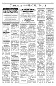 Page 48  THE LANDMARK Holden, Massachusetts CLASSIFIEDS Advertising Sales