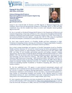Computing / Guang Gao / Computer architecture / Parallel computing / Science and technology in the United States / Dataflow / DARPA