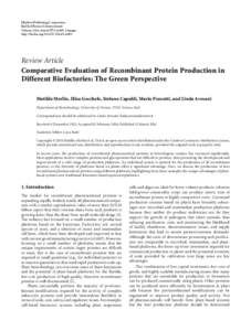 Comparative Evaluation of Recombinant Protein Production in Different Biofactories: The Green Perspective