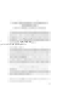 On the Measurement of Zimbabwe’s Hyperinflation Steve H. Hanke and Alex K. F. Kwok Zimbabwe experienced the first hyperinflation of the 21st century.1 The government terminated the reporting of official inflation stati