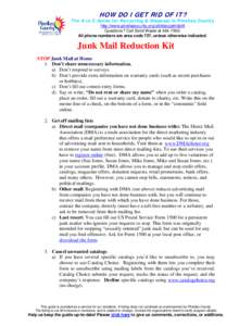 HOW DO I GET RID OF IT?  The A to Z Guide for Recycling & Disposal in Pinellas County http://www.pinellascounty.org/utilities/getridofit Questions? Call Solid Waste at[removed]All phone numbers are area code 727, unles