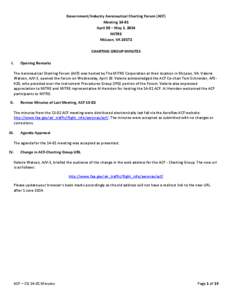 Government/Industry Aeronautical Charting Forum (ACF) Meeting[removed]April 30 – May 1, 2014 MITRE McLean, VA[removed]CHARTING GROUP MINUTES