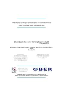 _1 _ Poverty trends since the transition Poverty trends since the transition The impact of mega-sport events on tourist arrivals JOHAN FOURIE AND MARÍA SANTANA-GALLEGO