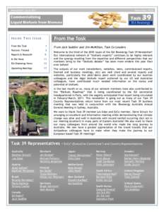 Newsletter Issue #26  December 2010 From the Task