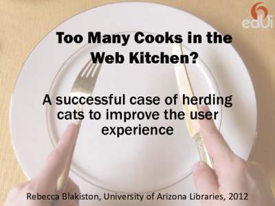 Too Many Cooks in the Web Kitchen? A successful case of herding cats to improve the user experience