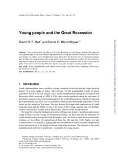 Oxford Review of Economic Policy, Volume 27, Number 2, 2011, pp. 241–267  Young people and the Great Recession Abstract This article reviews the effects of the Great Recession on youth labour markets. We argue that you