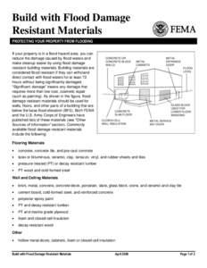 Architecture / Building materials / Construction / Masonry / Flood control / Federal Emergency Management Agency / National Flood Insurance Program / Flood / United States Army Corps of Engineers / Meteorology / Atmospheric sciences / Hydrology