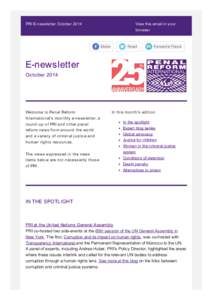 PRI E-newsletter October 2014  View this email in your browser  Share