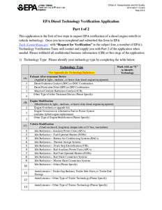 EPA Diesel Technology Verification Application: Part 1 of 2 (EPA-420-F[removed], May 2012)