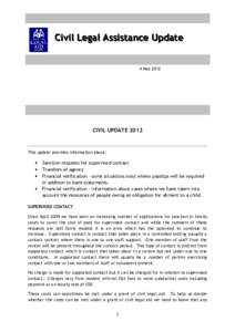 Civil Legal Assistance Update 4 May 2012 CIVIL UPDATE[removed]This update provides information about: