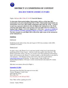 North American Pairs / Red Ribbon Pairs / North American Bridge Championships / Games / Masterpoints