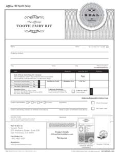 The official  tooth fairy kit Name