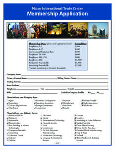 Maine International Trade Center  Membership Application