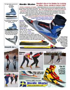 We begin with 3 components: Ski boot Ski binding Ice blade  We mount the ski binding onto