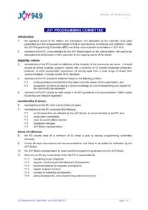 terms of reference vDEC2010 JJOY PROGRAMMING COMMITTEEE introduction 1