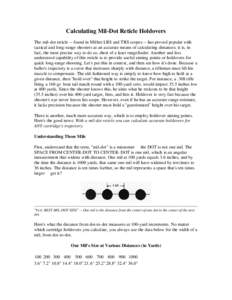 Calculating Mil-Dot Reticle Holdovers The mil-dot reticle -- found in Millett LRS and TRS scopes -- has proved popular with tactical and long-range shooters as an accurate means of calculating distances; it is, in fact, 