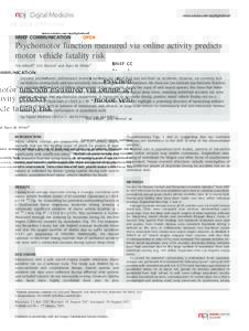 Psychomotor function measured via online activity predicts motor vehicle fatality risk