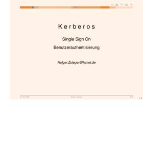 Kerberos Single Sign On Benutzerauthentisierung