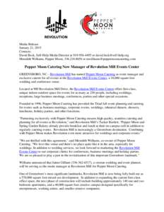 Media Release January 21, 2015 Contacts: David Beck, Self-Help Media Director ator  Meredith Williams, Pepper Moon, or 