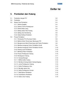 5-1  SIMAK Accounting – Pembelian dan Hutang Daftar Isi 5. Pembelian dan Hutang