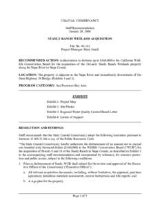 COASTAL CONSERVANCY Staff Recommendation January 29, 2004 STANLY RANCH WETLAND ACQUISITION File No[removed]Project Manager: Mary Small