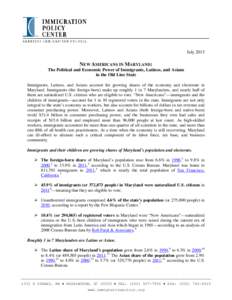 Human migration / Illegal immigration / Maryland / Immigration / Economy of the United States / Citizenship in the United States / American studies / Demography / Illegal immigration to New York City / Immigration to the United States / United States / Crimes