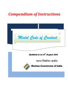 Compendium of Instructions  Model Code of Conduct Updated as on 31st August 2013 .