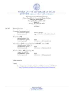 Illinois Government Depository Council Meeting Agenda