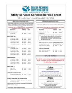 Utility Services Connection Price Sheet 403 North 3rd Street Richmond, Virginia7300 ELECTRICAL CONNECTIONS MECHANICAL CONNECTIONS