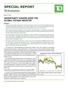 Potash / Agriculture / Canpotex / Uralkali / Canada / Vale / Israel Chemicals / Economy of Canada / Mining companies of Canada / Fertilizers