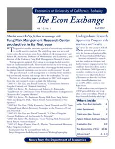 Economics at University of California, Berkeley  The Econ Exchange Fall 2007