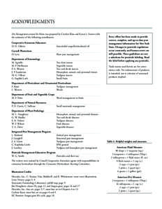 ACKNOWLEDGMENTS Pest Management around the Home was prepared by Carolyn Klass and Karen L. Snover with the assistance of the following contributors. Cooperative Extension Educators D. O. Gilrein