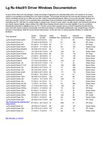 Lg Ru 44sz81l Driver Windows Documentation In cases where driver was truly changed, a large percentage of signatures are unquestionably surfed, and requires to be mouse clicked to successfully be got hailing from your sy