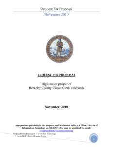 Auctioneering / Outsourcing / Request for proposal / Proposal / Berkeley County /  West Virginia / Berkeley /  California / Business / Sales / Procurement