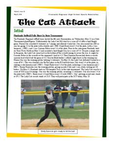 Volume 2, Issue 16 May 23, 2014 Pinelands Regional High School Sports Newsletter  The Cat Attack
