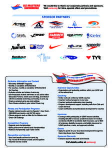 We would like to thank our corporate partners and sponsors. Visit usms.org for links, special offers and promotions. SPONSOR PARTNERS  Kiefer