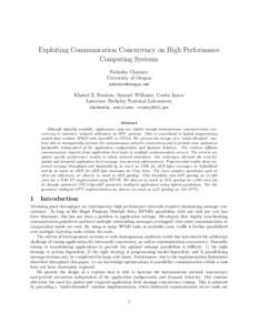 Exploiting Communication Concurrency on High Performance Computing Systems Nicholas Chaimov University of Oregon 