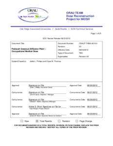 Radiobiology / Nuclear physics / Medical physics / National Institute for Occupational Safety and Health / Kerma / Chest radiograph / Radiation dose reconstruction / X-ray / Gray / Medicine / Physics / Radioactivity