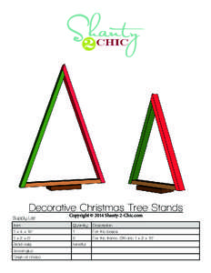 Decorative Christmas Tree Stands Supply List Copyright © 2014 Shanty-2-Chic.com  Item