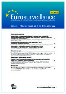 Europe’s journal on infectious disease epidemiolog y, prevention and control  Vol. 19 | Weekly issue 43 | 30 October 2014 Rapid communications Recent evidence of underestimated circulation of hepatitis C virus intergen