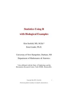 Functional languages / Scientific method / Formal sciences / Bioinformatics / Data analysis / R / Markov chain / Exploratory data analysis / Biostatistics / Science / Statistics / Mathematical software