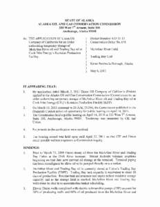 STATE OF ALASKA  ALASKA OIL AND GAS CONSERVAnON COMMISSION 333 West 7th Avenue, Suite 100