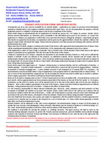 Stuart Smith (Derby) Ltd. Residential Property Management[removed]Queen Street, Derby, DE1 3DE Tel: [removed]Fax: [removed]www.stuartsmith.co.uk Email: [removed]